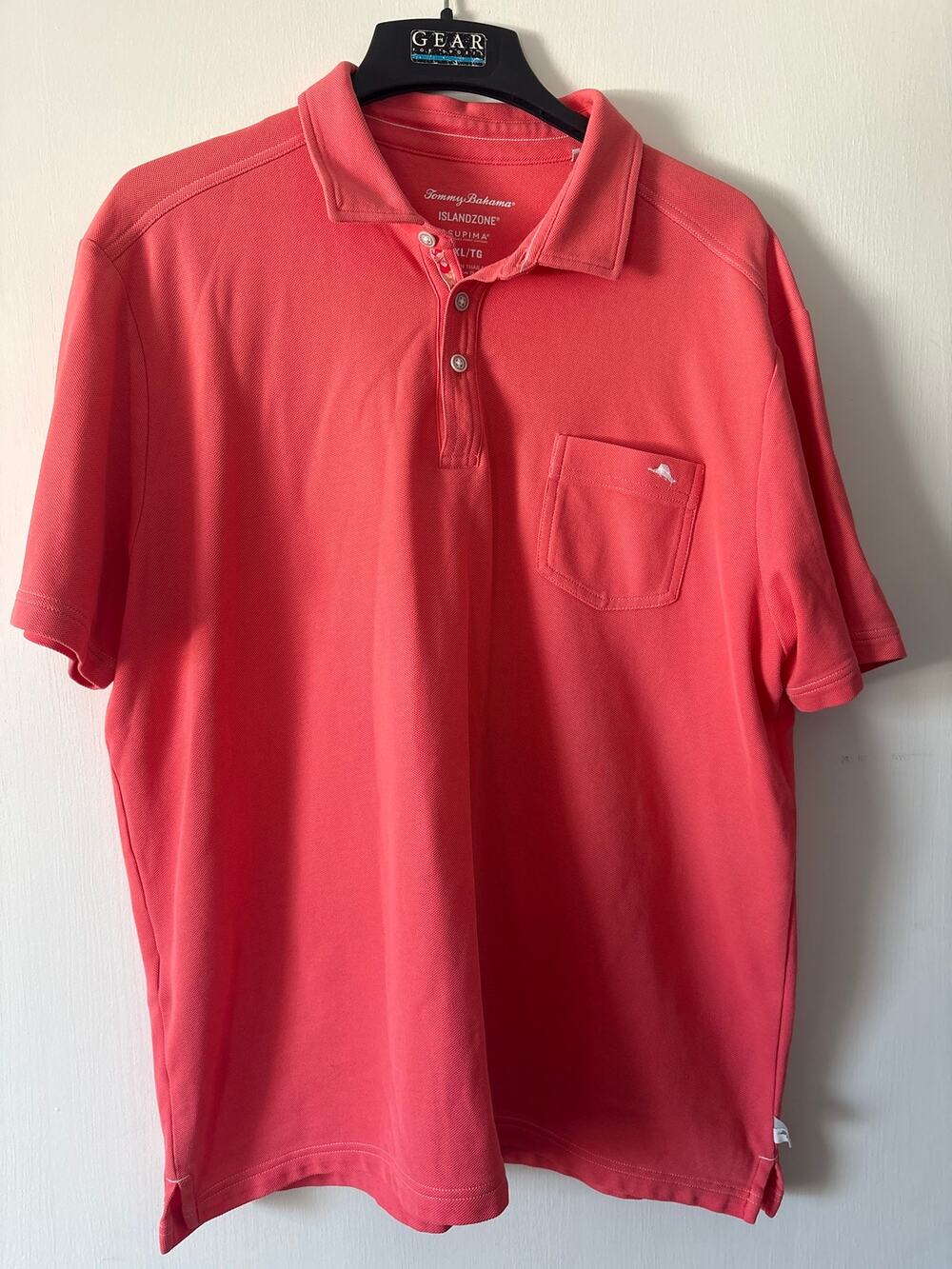Tommy Bahama Island Zone Supima Cotton Coral Pink Polo Shirt XL